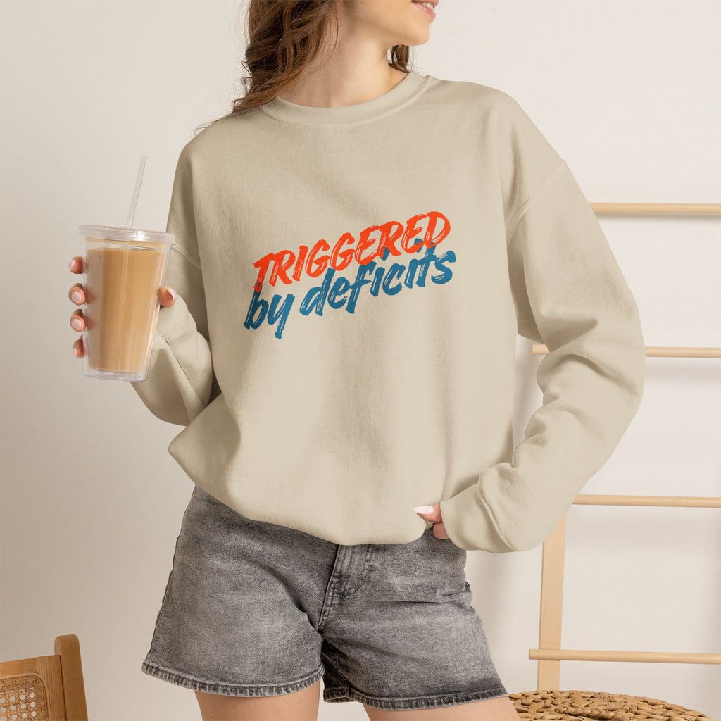 Conservative Crewneck Sweatshirt – 'Triggered by Deficits' Rightly Canadian Pullover