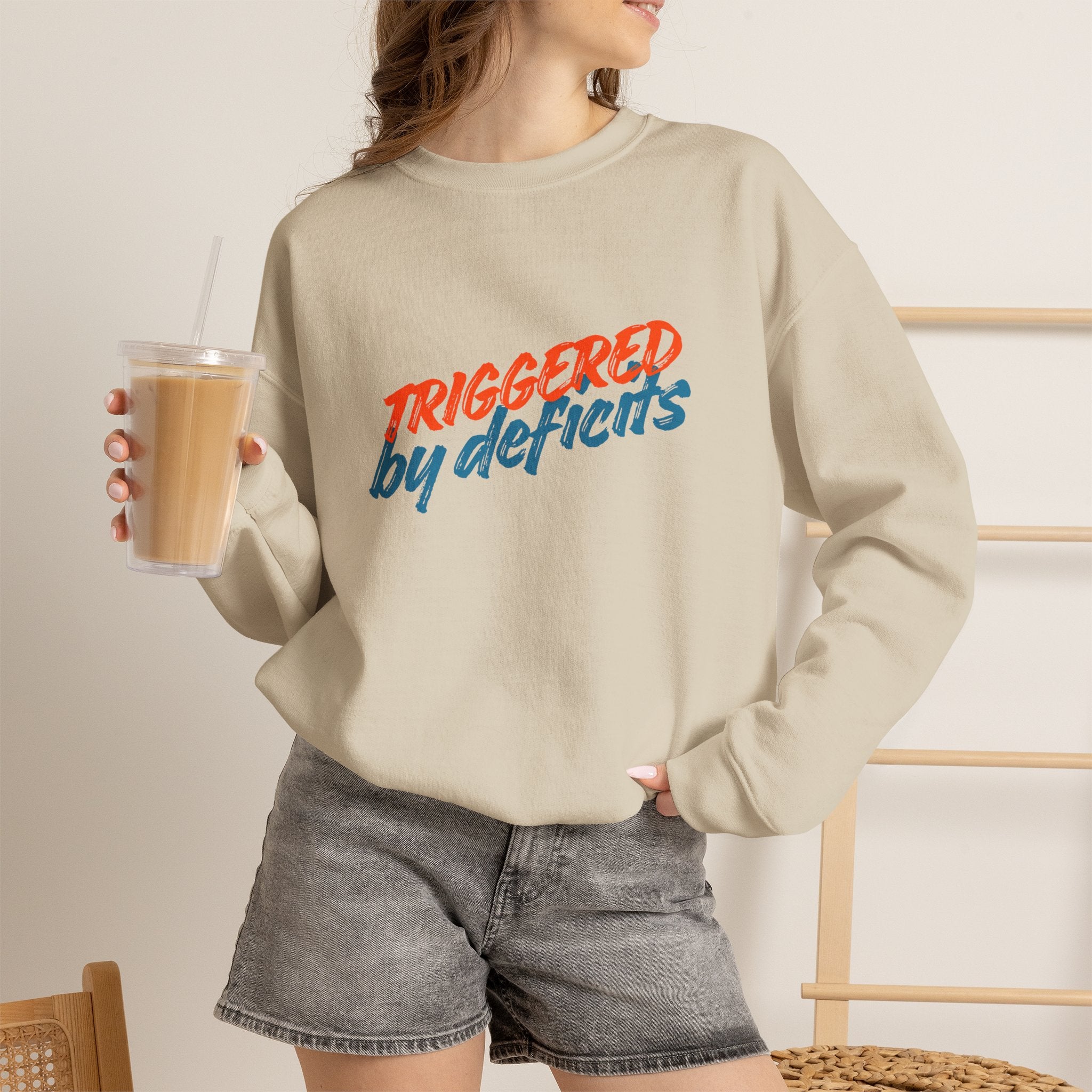 Conservative Crewneck Sweatshirt – 'Triggered by Deficits' Rightly Canadian Pullover