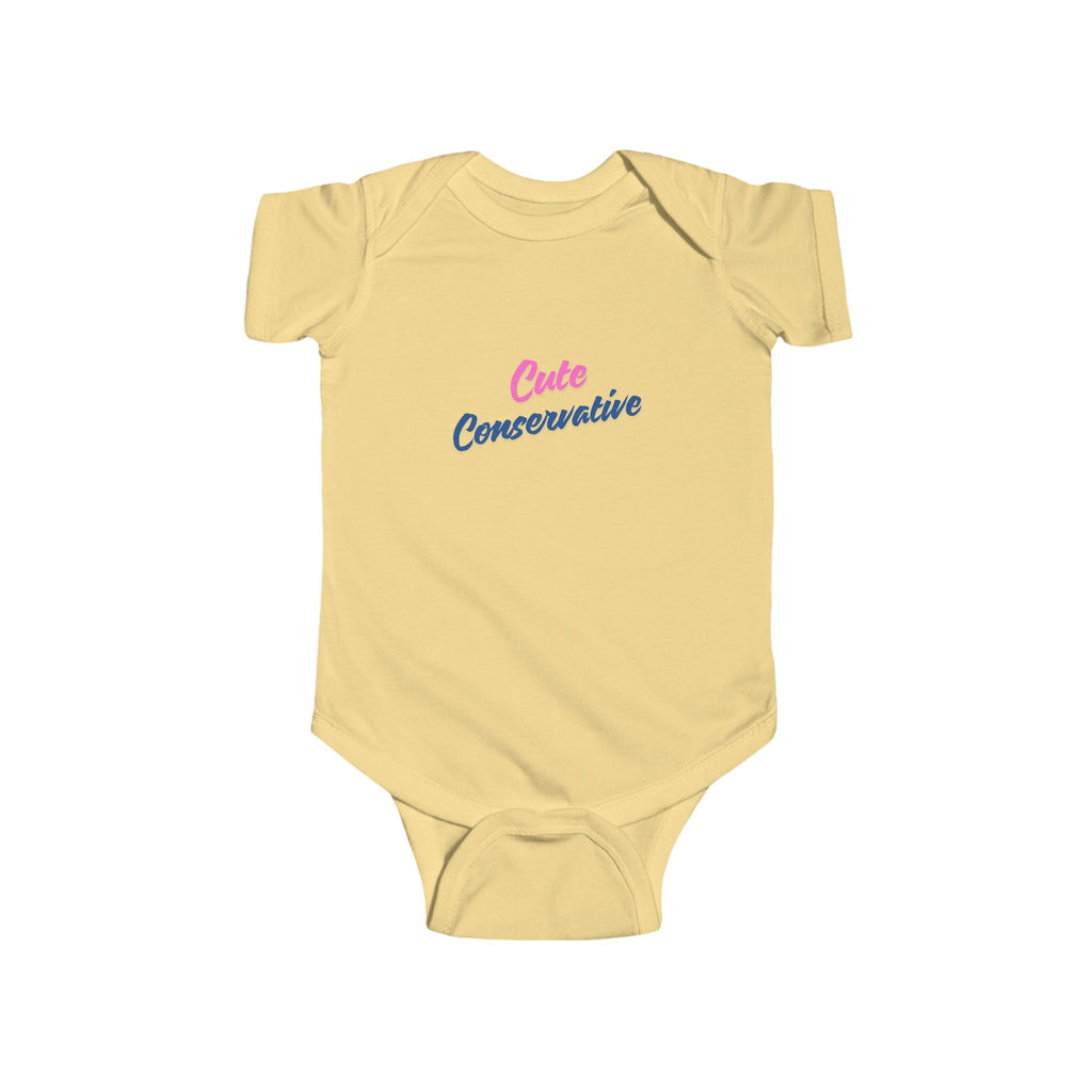 Infant Bodysuit - "Cute Conservative" Graphic Baby Onesie (Political Newborn Gift)
