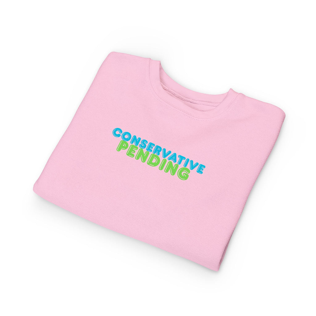 Toddler Sweatshirt - "Conservative Pending" Cute Maple Leaf Baby Pullover (Rightly Canadian)