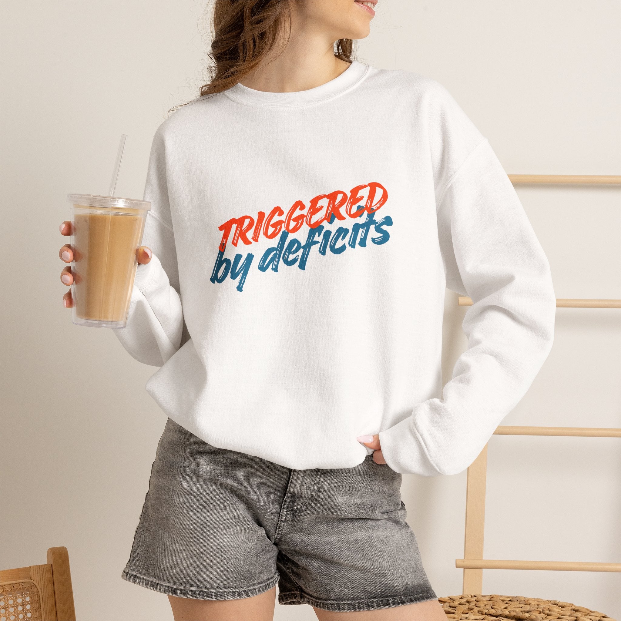 Conservative Crewneck Sweatshirt – 'Triggered by Deficits' Rightly Canadian Pullover