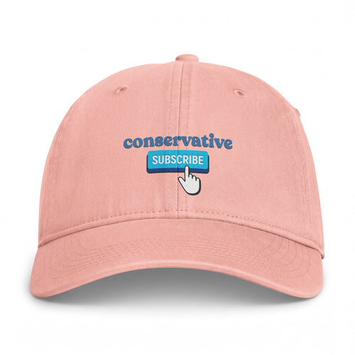 Conservative "Subscribe" Washed Baseball Cap — Political Dad Hat