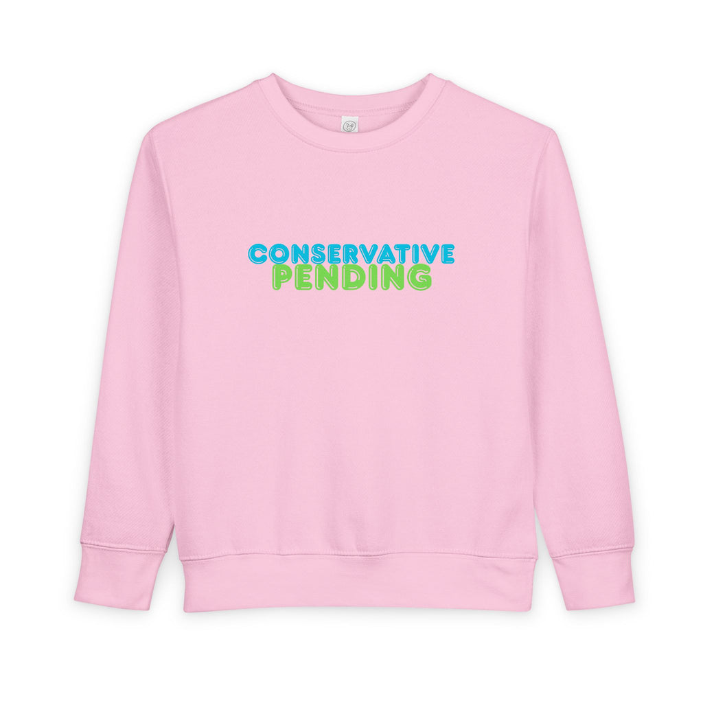 Toddler Sweatshirt - "Conservative Pending" Cute Maple Leaf Baby Pullover (Rightly Canadian)