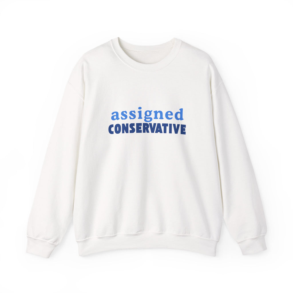Conservative Crewneck Sweatshirt – 'Assigned Conservative' Rightly Canadian Pullover