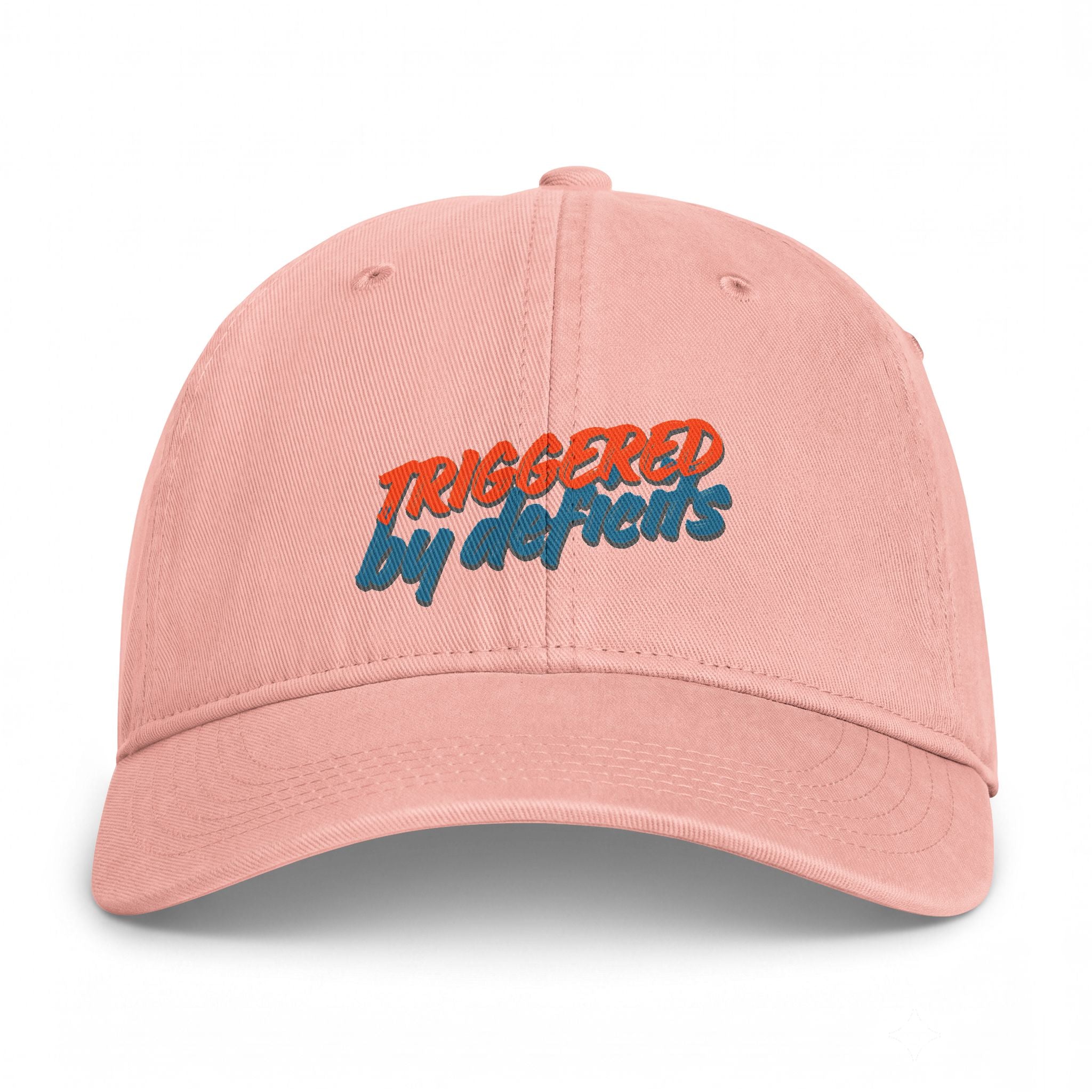 Coastal Washed Cap — "Triggered by Deficits" Retro Dad Hat