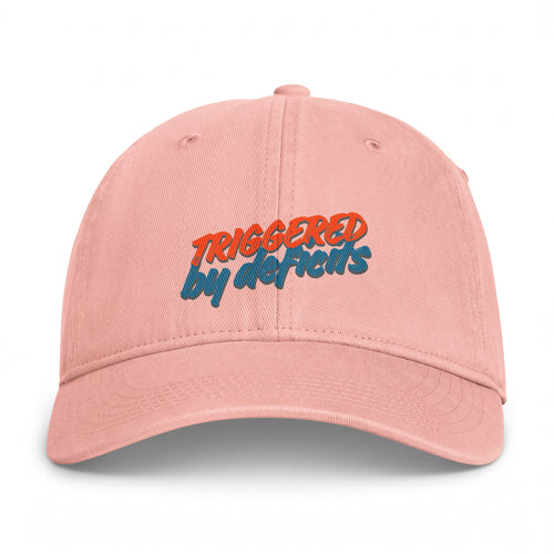 Coastal Washed Cap — "Triggered by Deficits" Retro Dad Hat