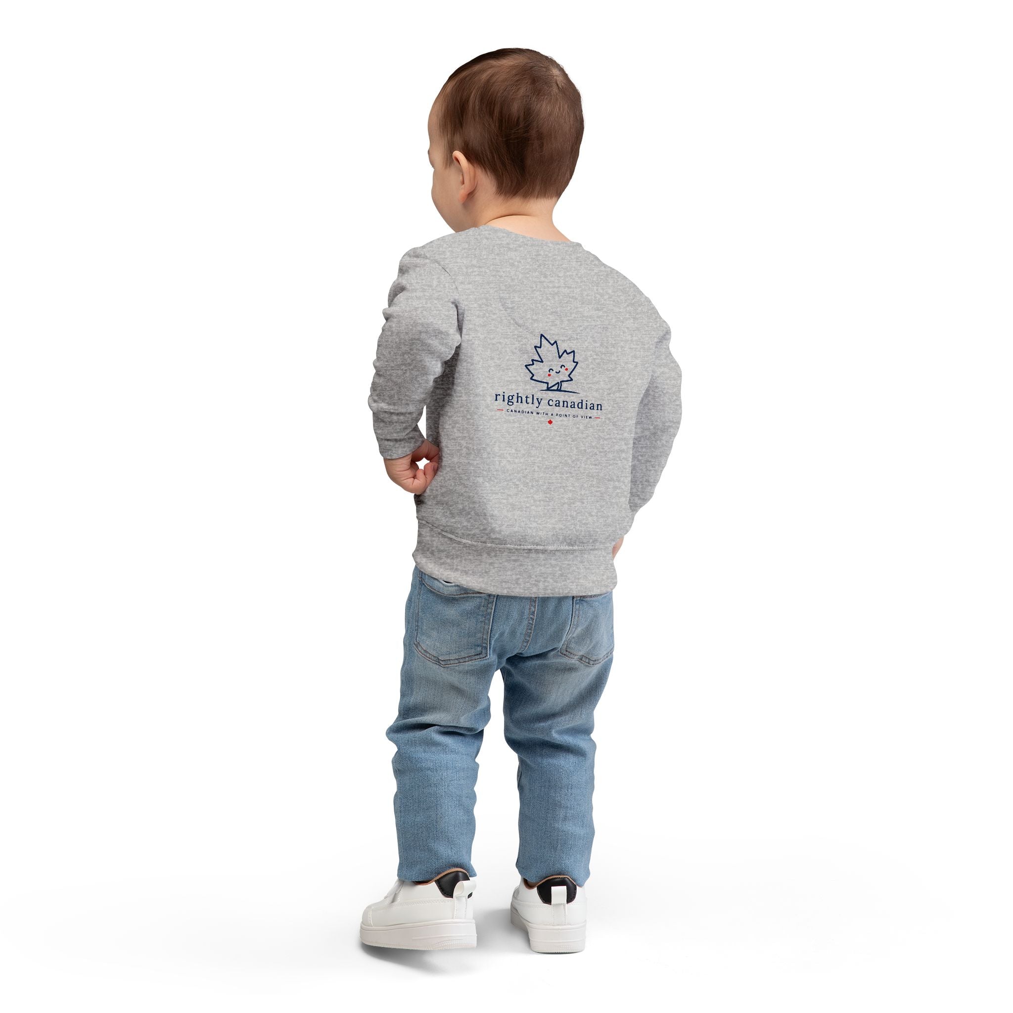 Toddler Sweatshirt - "Conservative Pending" Cute Maple Leaf Baby Pullover (Rightly Canadian)