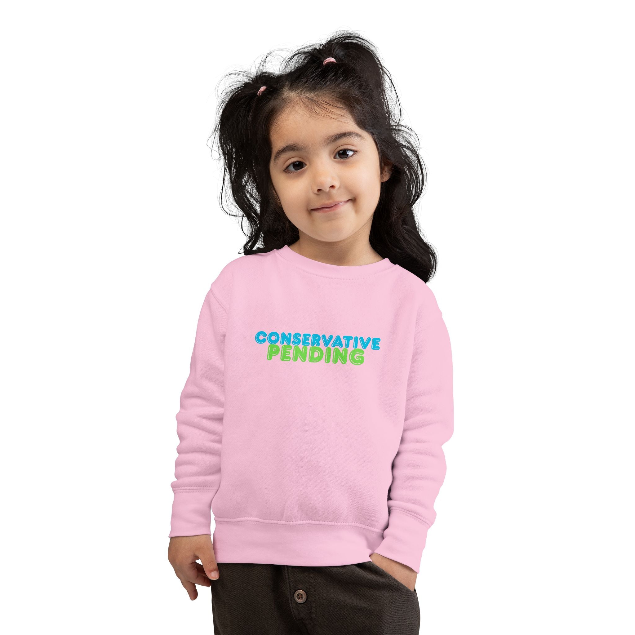 Toddler Sweatshirt - "Conservative Pending" Cute Maple Leaf Baby Pullover (Rightly Canadian)
