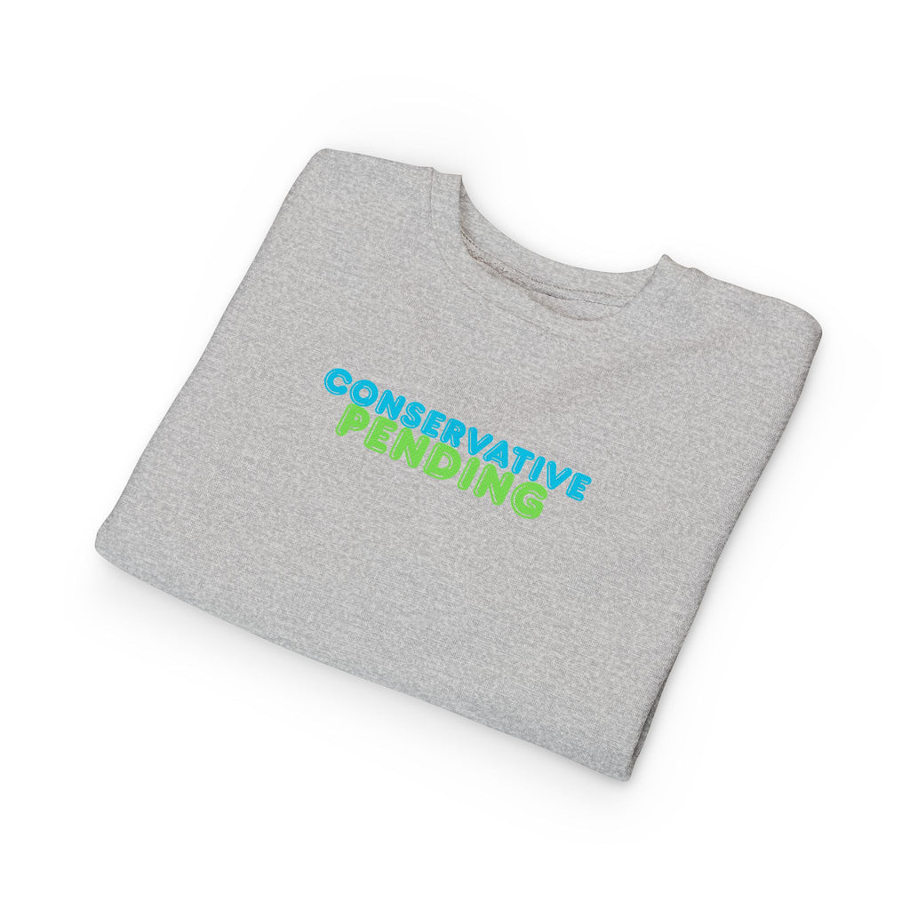 Toddler Sweatshirt - "Conservative Pending" Cute Maple Leaf Baby Pullover (Rightly Canadian)