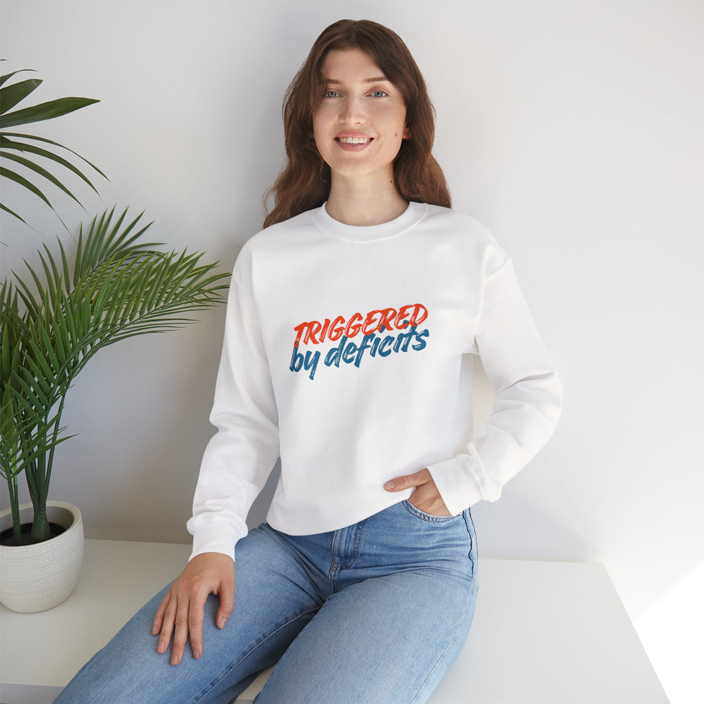 Conservative Crewneck Sweatshirt – 'Triggered by Deficits' Rightly Canadian Pullover