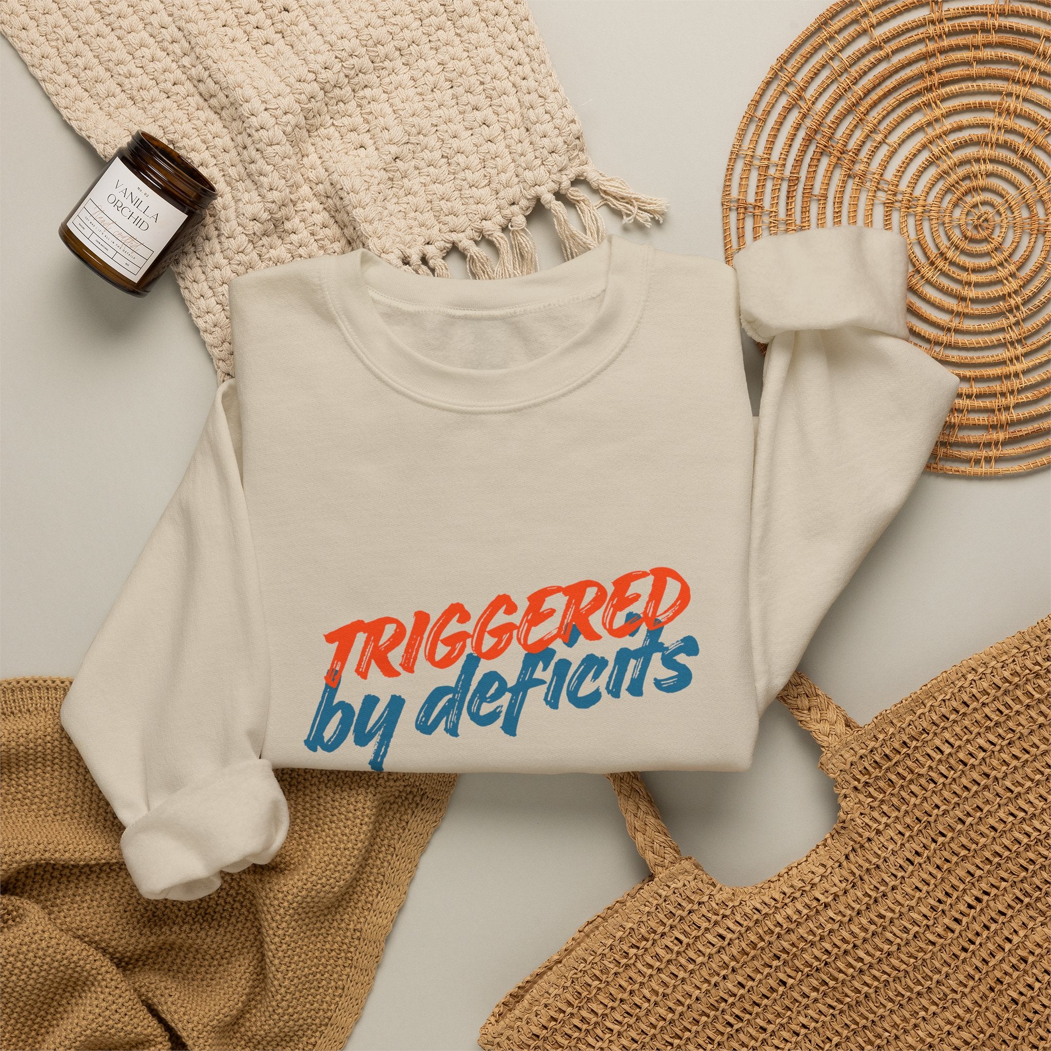 Conservative Crewneck Sweatshirt – 'Triggered by Deficits' Rightly Canadian Pullover