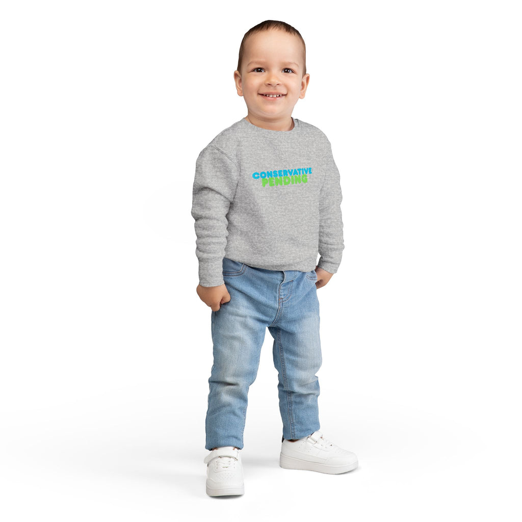 Toddler Sweatshirt - "Conservative Pending" Cute Maple Leaf Baby Pullover (Rightly Canadian)
