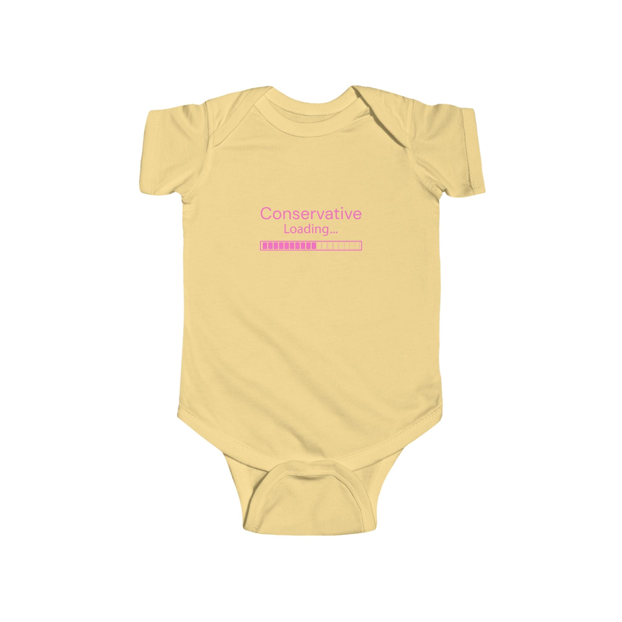 Infant Bodysuit — "Conservative Loading" Pink Political Baby Onesie