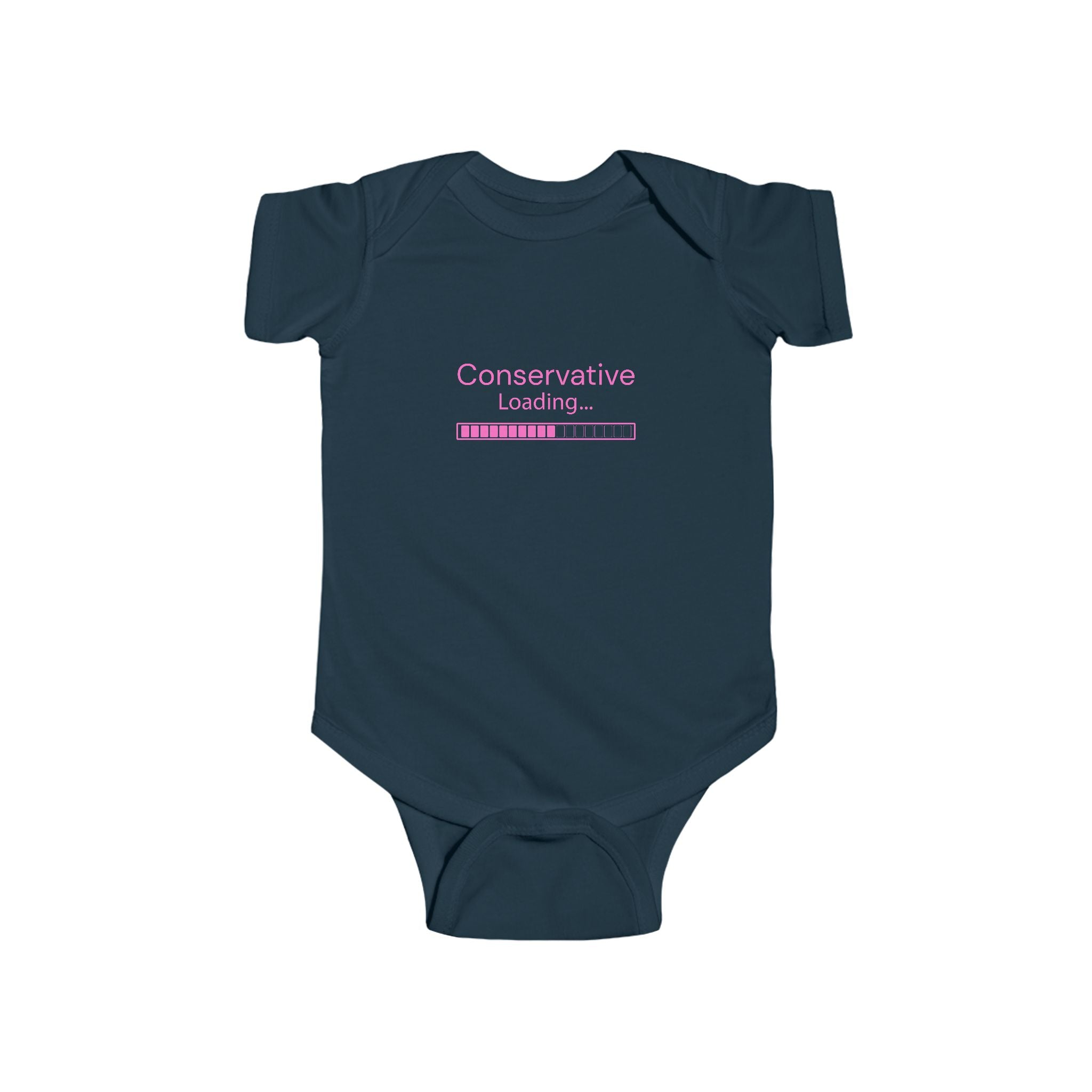Infant Bodysuit — "Conservative Loading" Pink Political Baby Onesie