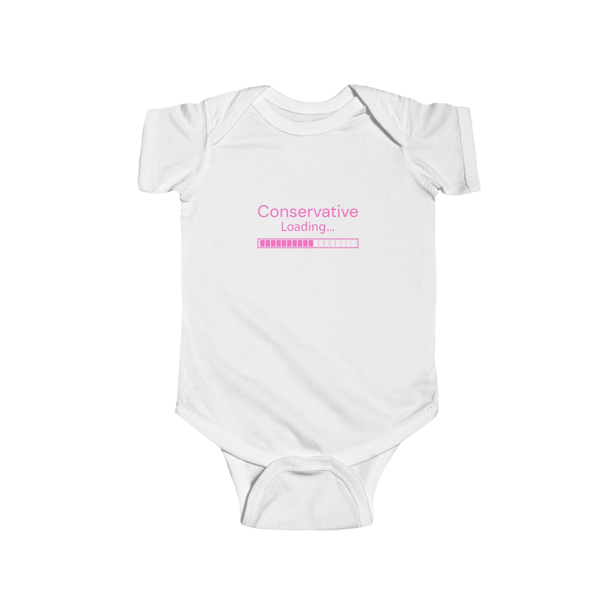 Infant Bodysuit — "Conservative Loading" Pink Political Baby Onesie