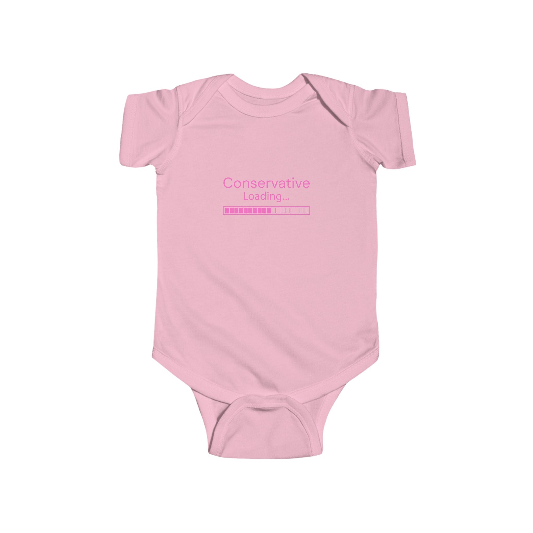 Infant Bodysuit — "Conservative Loading" Pink Political Baby Onesie