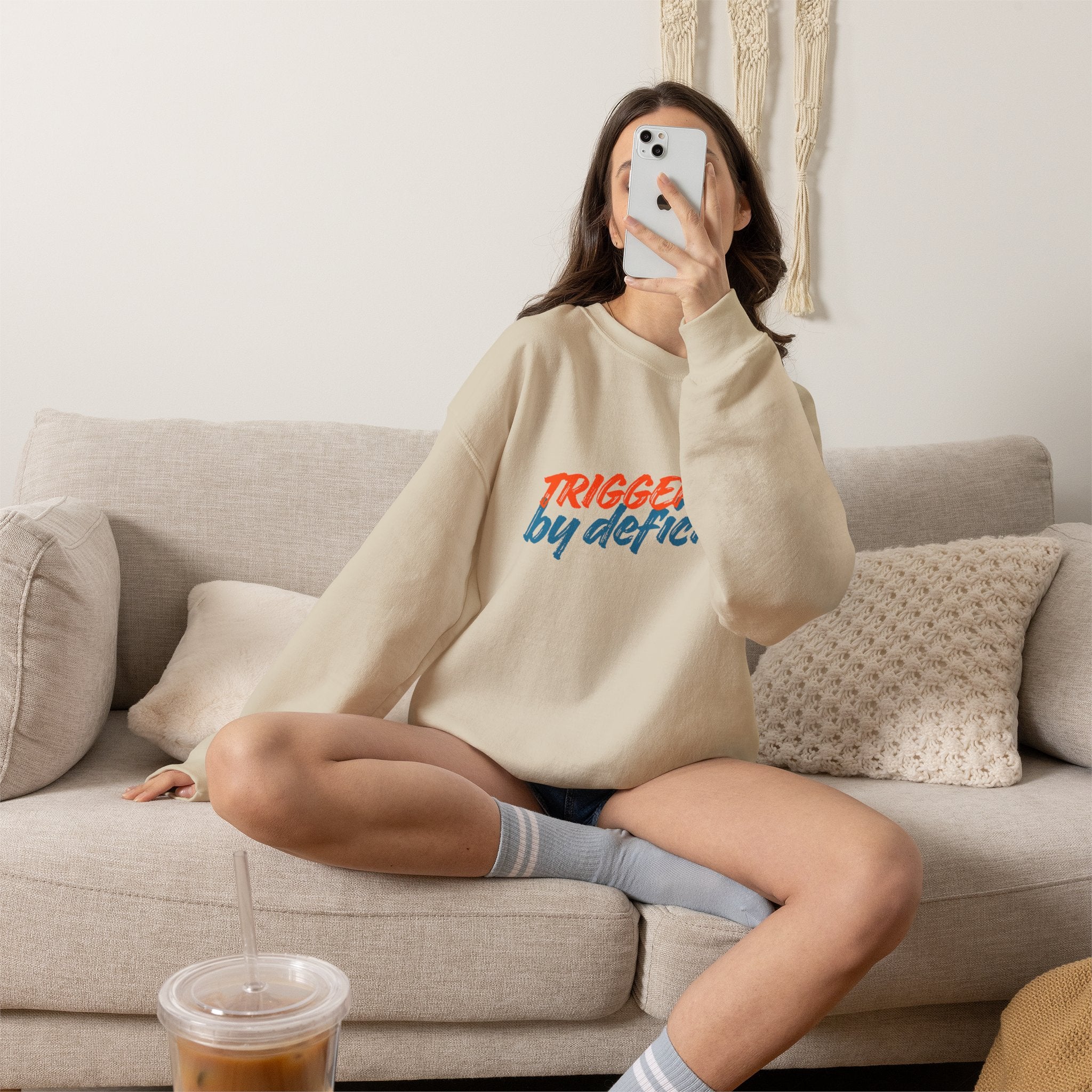 Conservative Crewneck Sweatshirt – 'Triggered by Deficits' Rightly Canadian Pullover