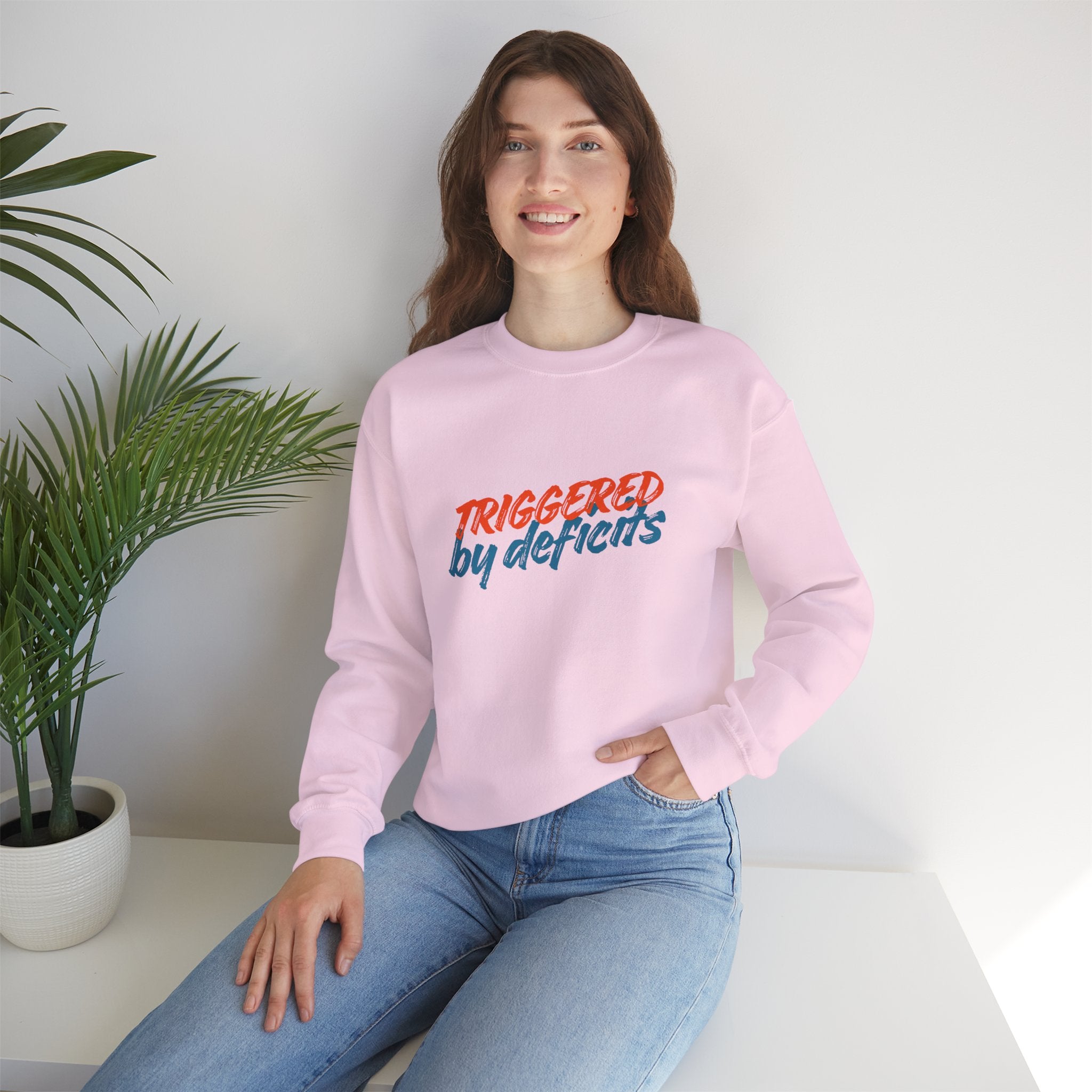 Conservative Crewneck Sweatshirt – 'Triggered by Deficits' Rightly Canadian Pullover