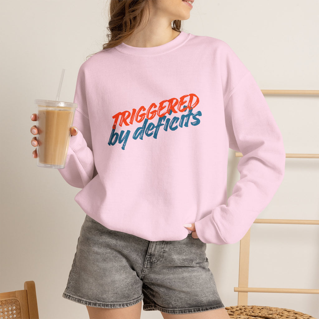 Conservative Crewneck Sweatshirt – 'Triggered by Deficits' Rightly Canadian Pullover