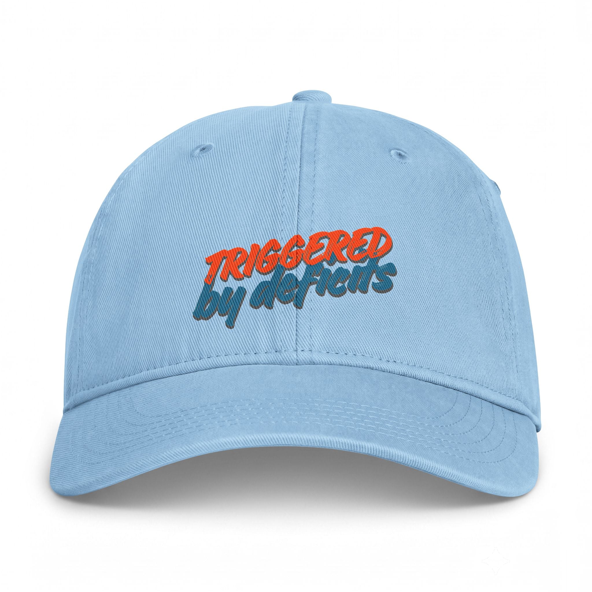 Coastal Washed Cap — "Triggered by Deficits" Retro Dad Hat