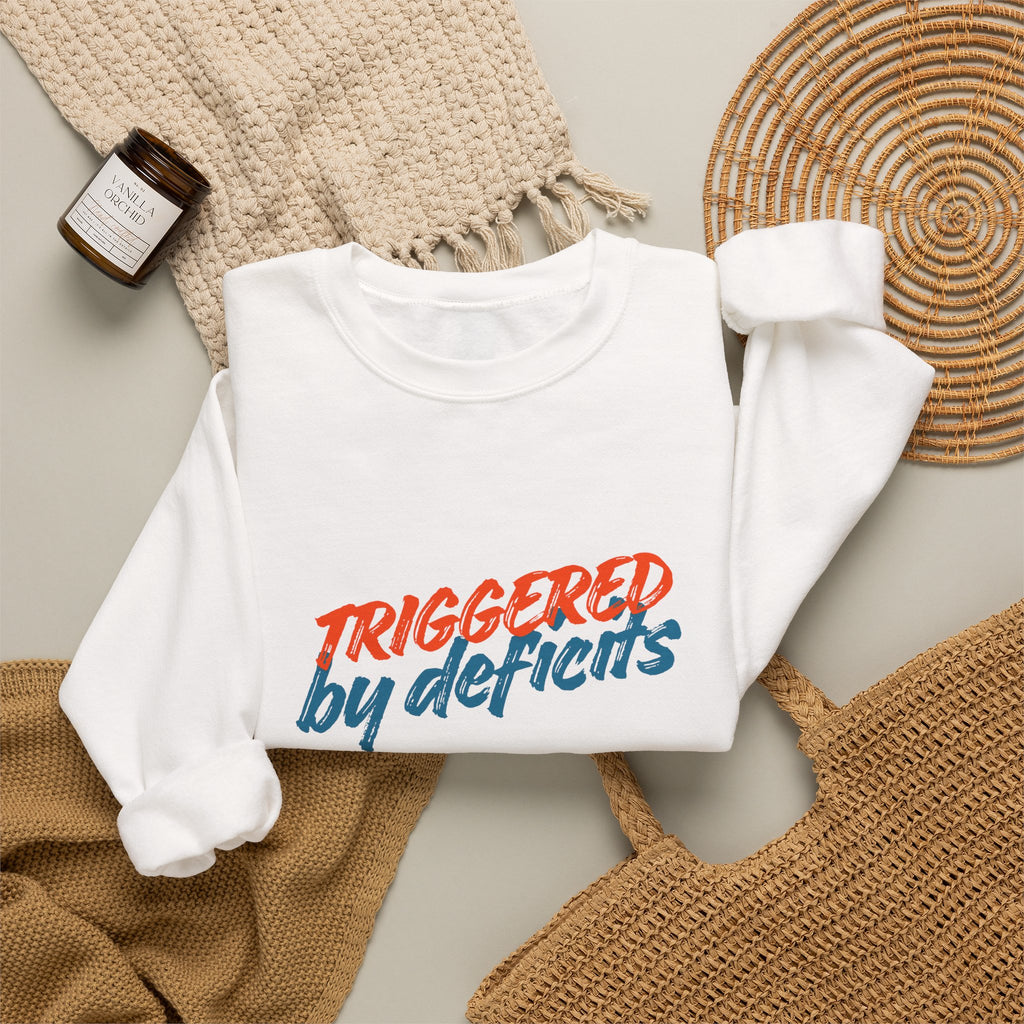 Conservative Crewneck Sweatshirt – 'Triggered by Deficits' Rightly Canadian Pullover