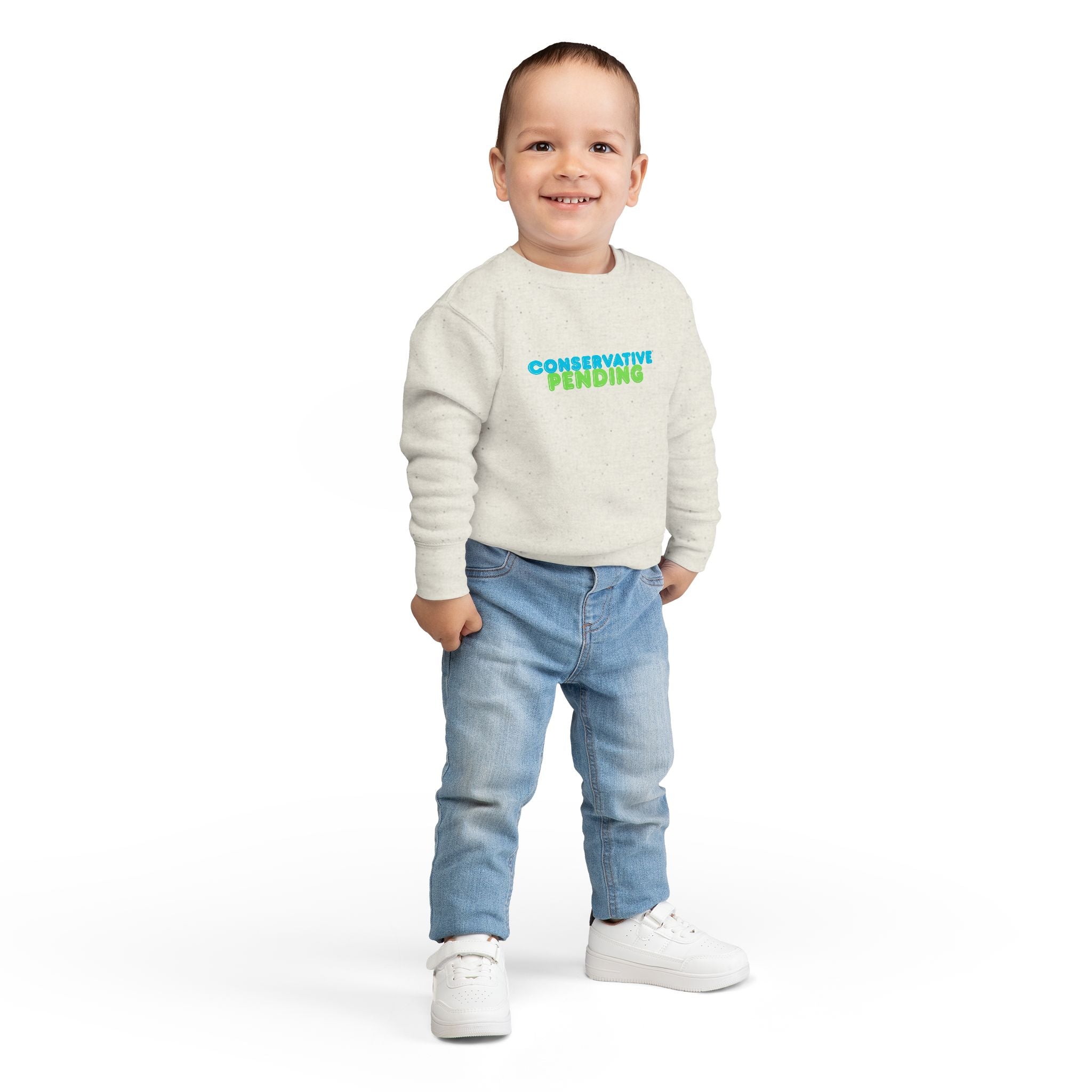 Toddler Sweatshirt - "Conservative Pending" Cute Maple Leaf Baby Pullover (Rightly Canadian)
