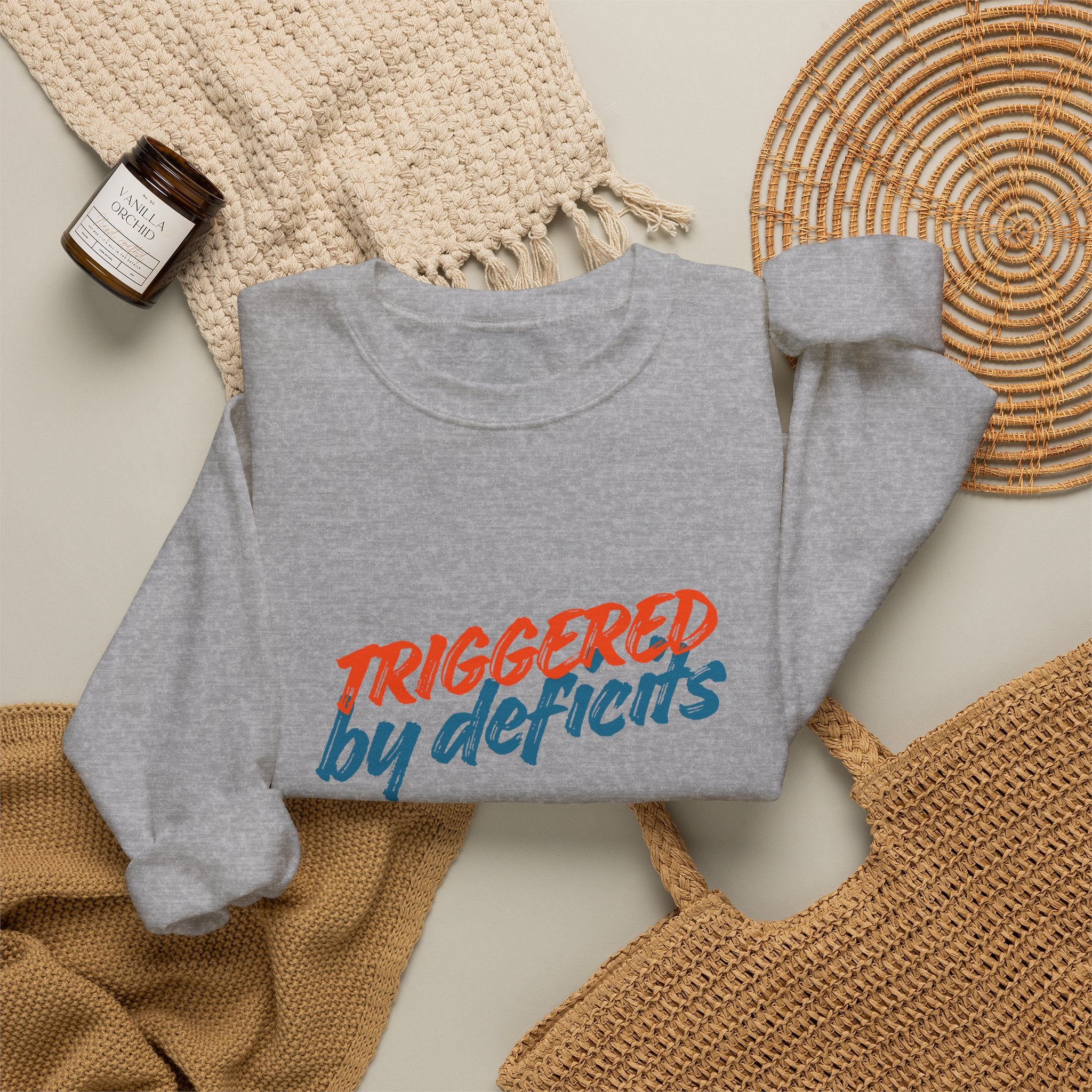 Conservative Crewneck Sweatshirt – 'Triggered by Deficits' Rightly Canadian Pullover