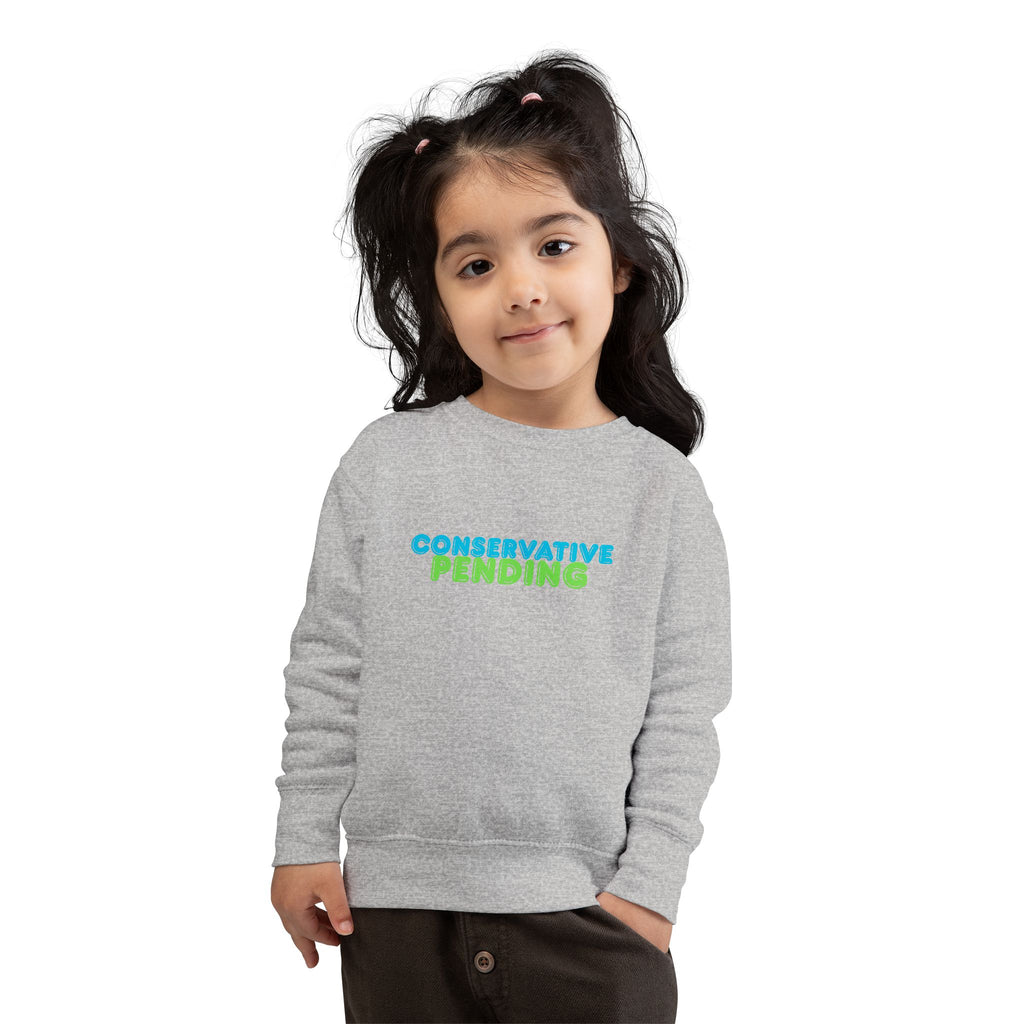 Toddler Sweatshirt - "Conservative Pending" Cute Maple Leaf Baby Pullover (Rightly Canadian)